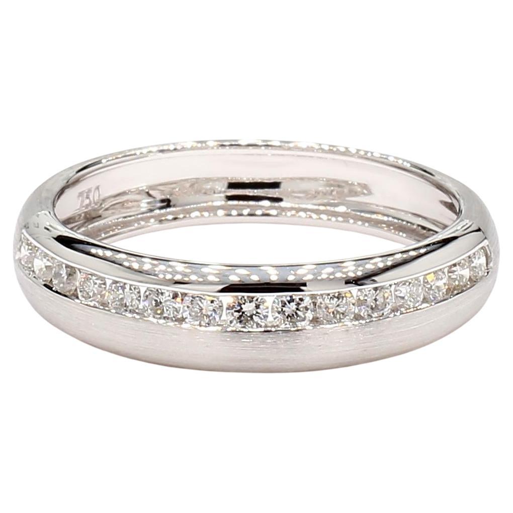 Natural White Round Diamond 0.29 Carat TW White Gold Wedding Band