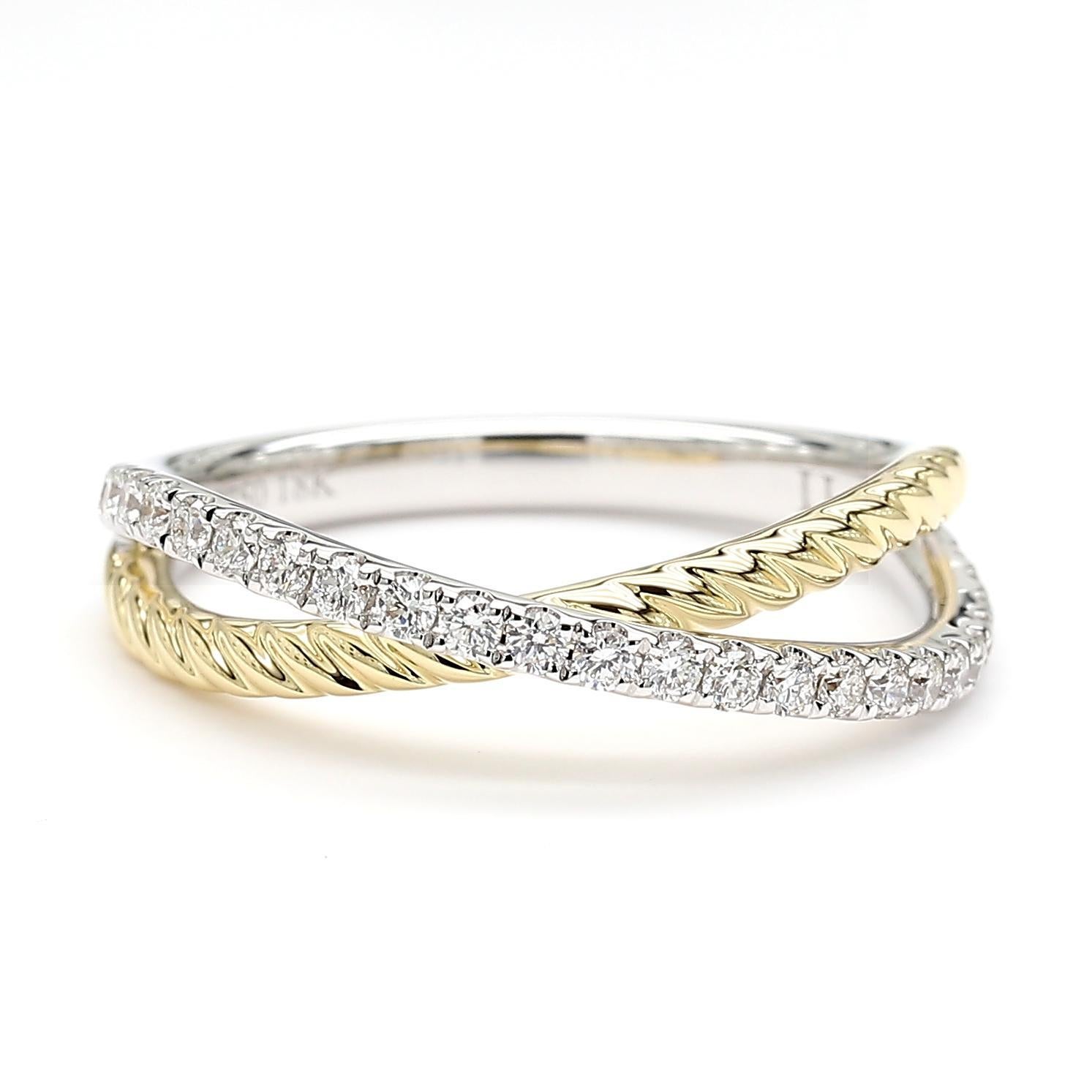 Cocktailring, natürlicher weißer runder Diamant 0.30 Karat TW Gold (Zeitgenössisch) im Angebot
