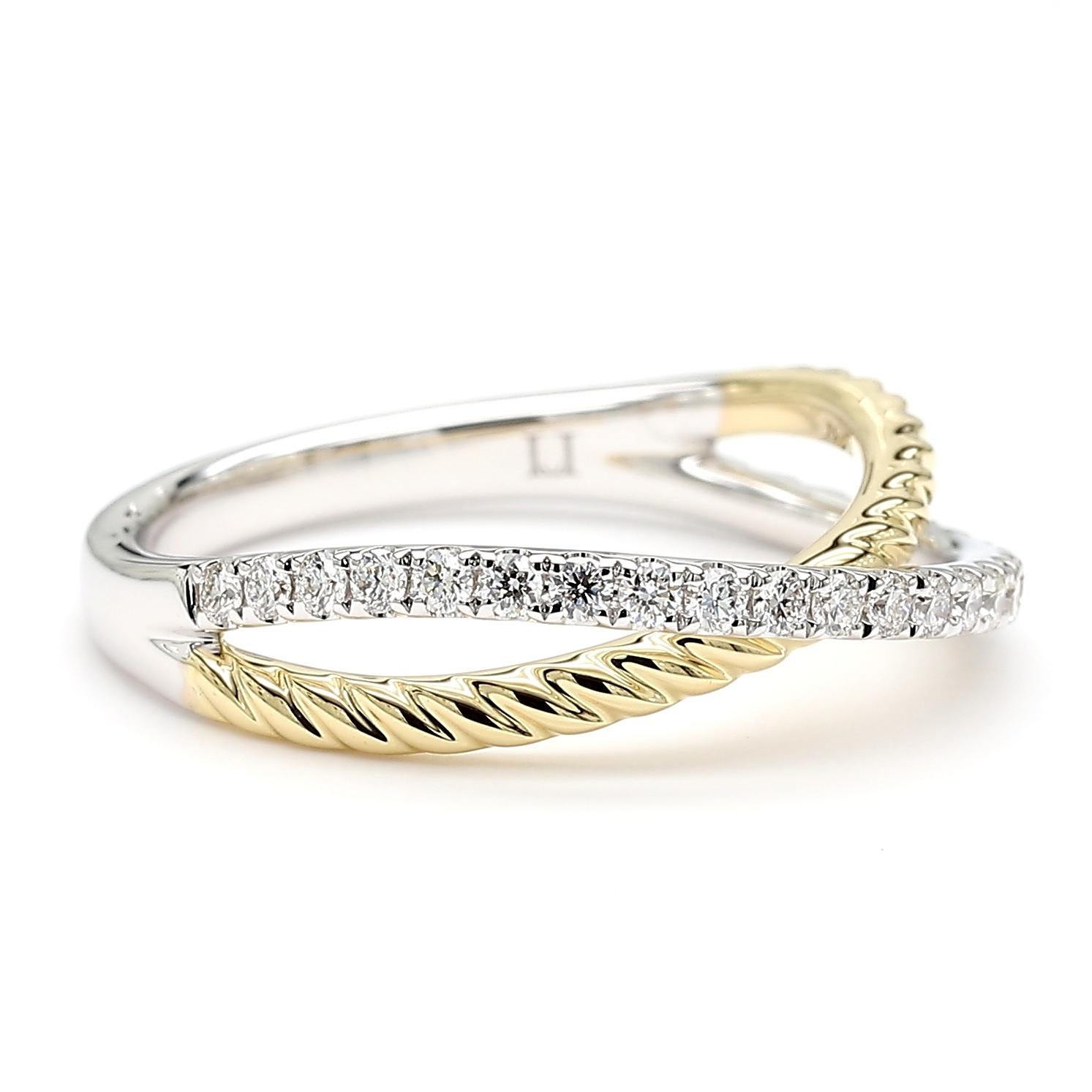 Cocktailring, natürlicher weißer runder Diamant 0.30 Karat TW Gold (Rundschliff) im Angebot