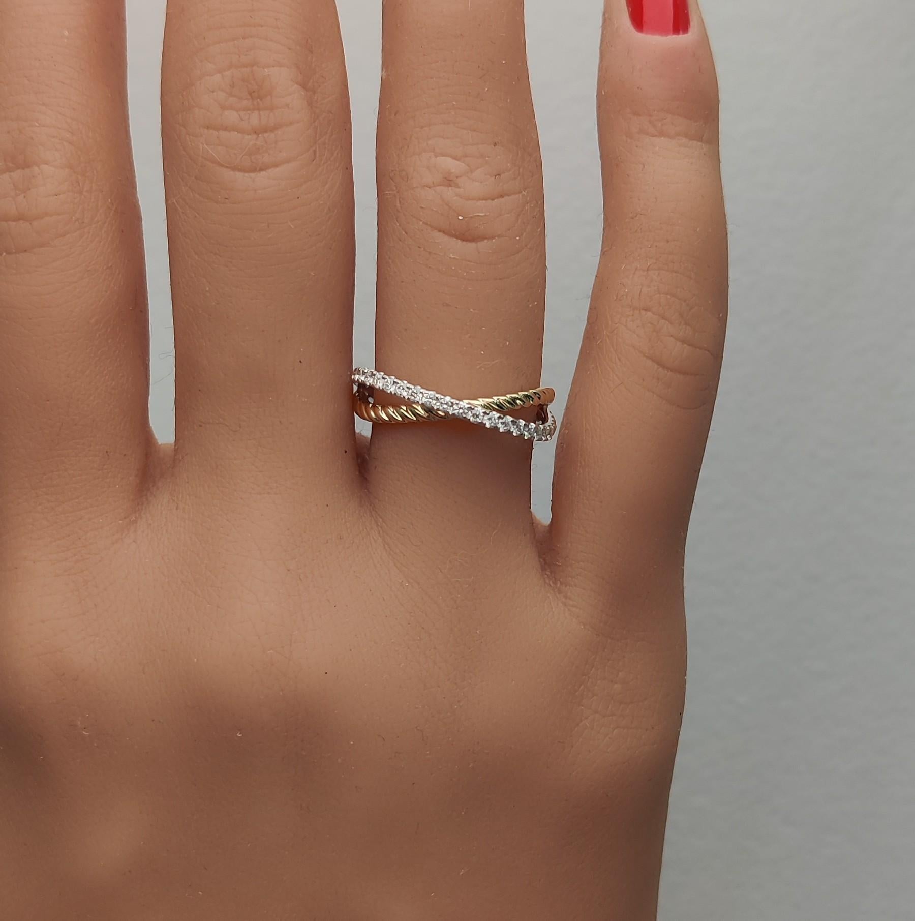 Cocktailring, natürlicher weißer runder Diamant 0.30 Karat TW Gold im Zustand „Neu“ im Angebot in New York, NY