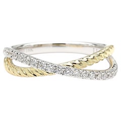 Natural White Round Diamond 0.30 Carat TW Gold Cocktail Band