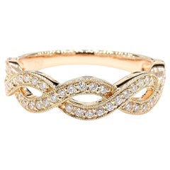 Fascia da cocktail in oro rosa con diamante tondo bianco naturale da 0,32 carati TW