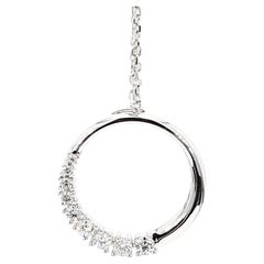 Pendentif en or blanc avec diamant rond naturel de 0.32 carat TW