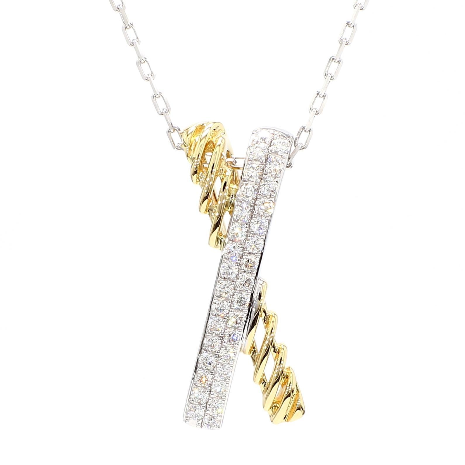 Contemporain Pendentif en or blanc naturel avec diamant rond de 0,38 carat poids total en vente
