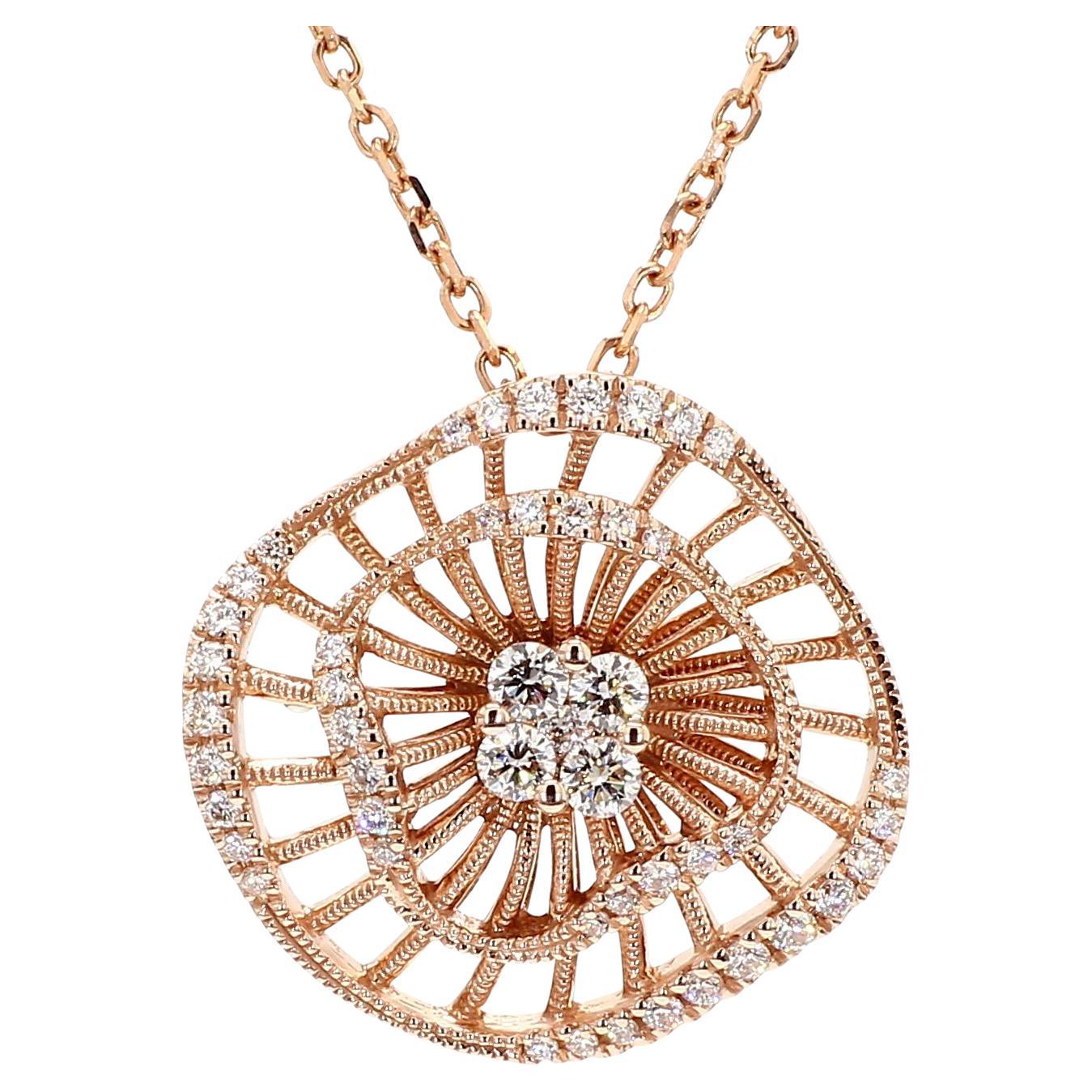 Pendentif en or blanc avec diamant rond naturel de 0.45 carat TW