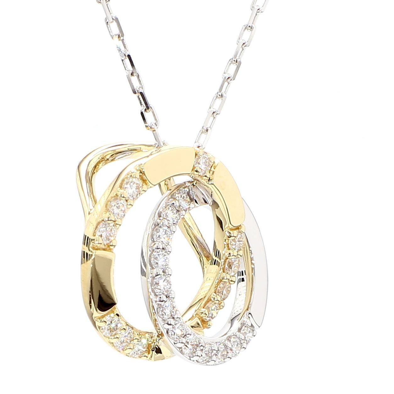 Taille ronde Pendentif en or blanc naturel de 0,47 carat poids total en vente