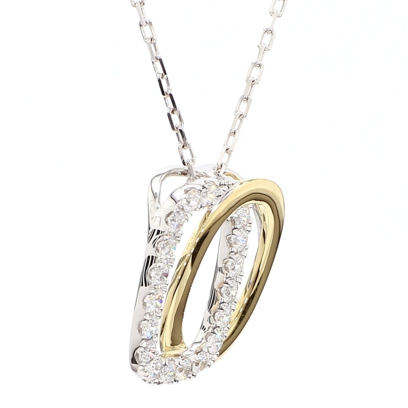 Taille ronde Pendentif en or blanc naturel de 0,47 carat poids total en vente