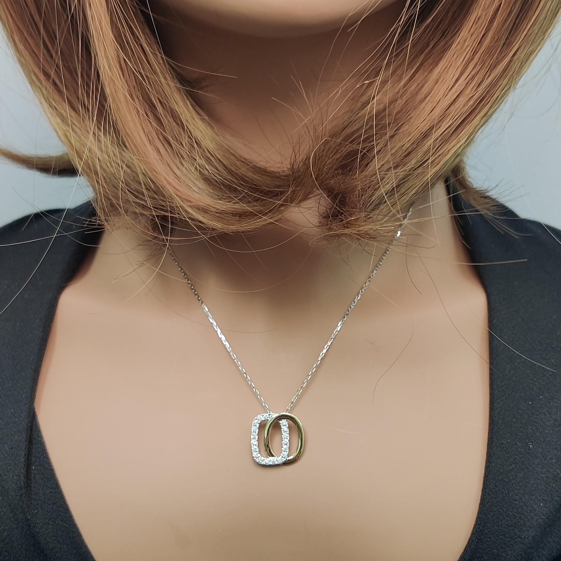 Pendentif en or blanc naturel de 0,47 carat poids total Neuf - En vente à New York, NY