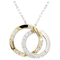 Ciondolo a goccia in oro con diamante tondo bianco naturale da 0,47 carati TW