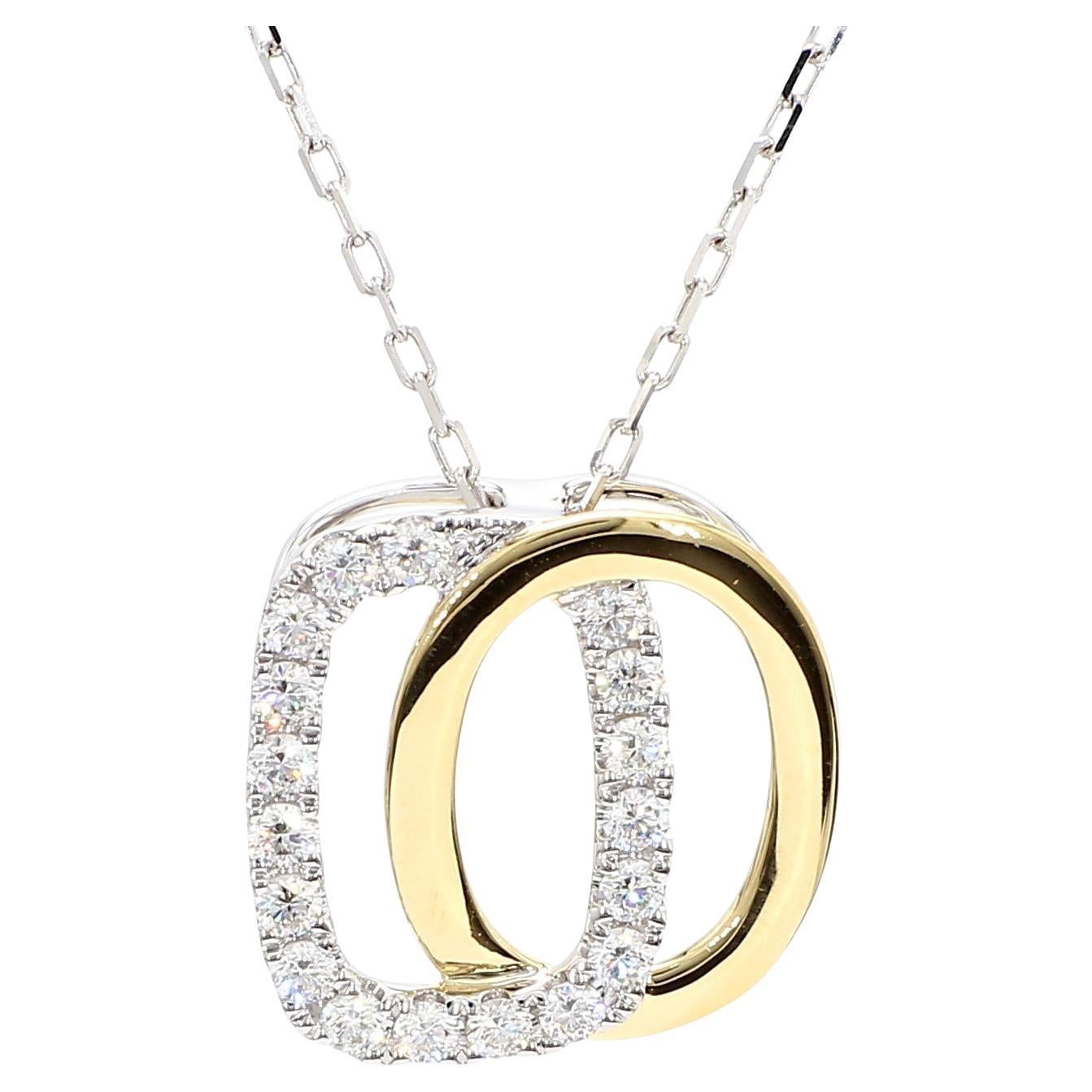 Ciondolo a goccia in oro con diamante tondo bianco naturale da 0,47 carati TW