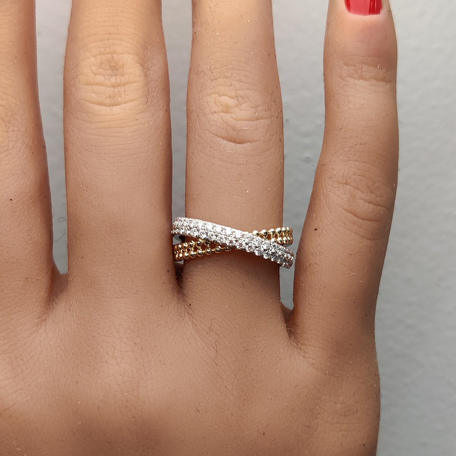 Cocktailring, natürlicher weißer runder Diamant 0,50 Karat TW Gold im Zustand „Neu“ im Angebot in New York, NY