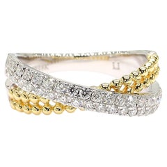 Natural White Round Diamond 0.50 Carat TW Gold Cocktail Band