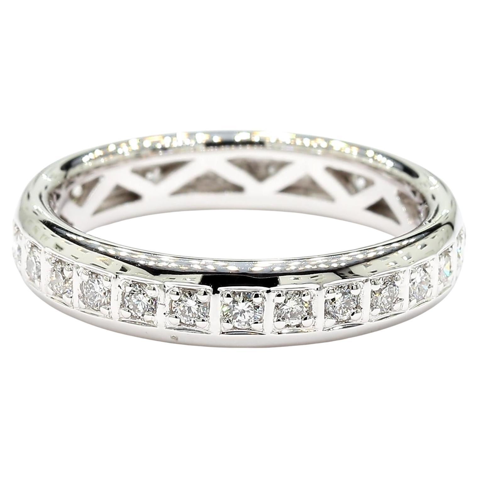 Eternity-Ring, natürlicher weißer runder Diamant 0.50 Karat TW Weißgold