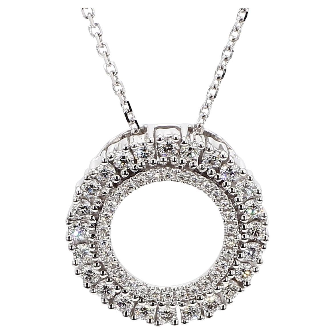 Colgante de gota de oro blanco con diamante redondo blanco natural de 0.51 quilates TW