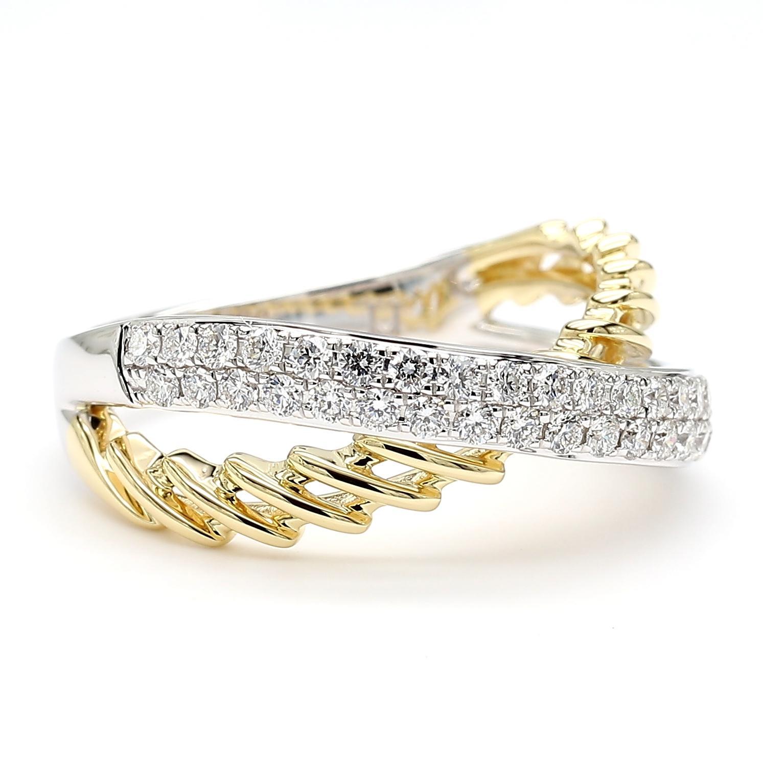 Cocktailring, natürlicher weißer runder Diamant 0.52 Karat TW Gold (Rundschliff) im Angebot