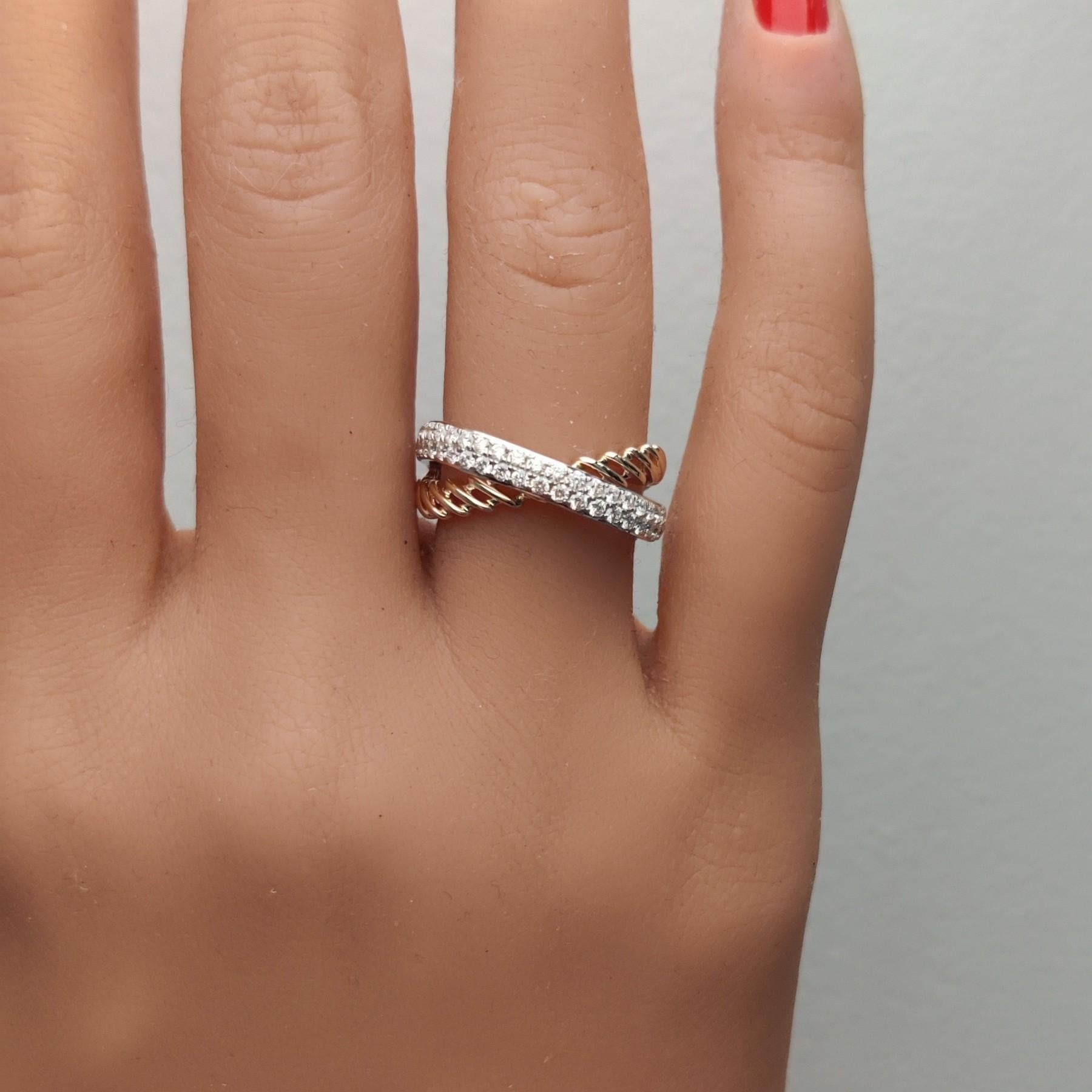 Cocktailring, natürlicher weißer runder Diamant 0.52 Karat TW Gold im Zustand „Neu“ im Angebot in New York, NY