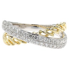 Natural White Round Diamond 0.52 Carat TW Gold Cocktail Band
