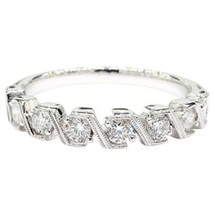 Natural White Round Diamond 0.52 Carat TW White Gold wedding Band