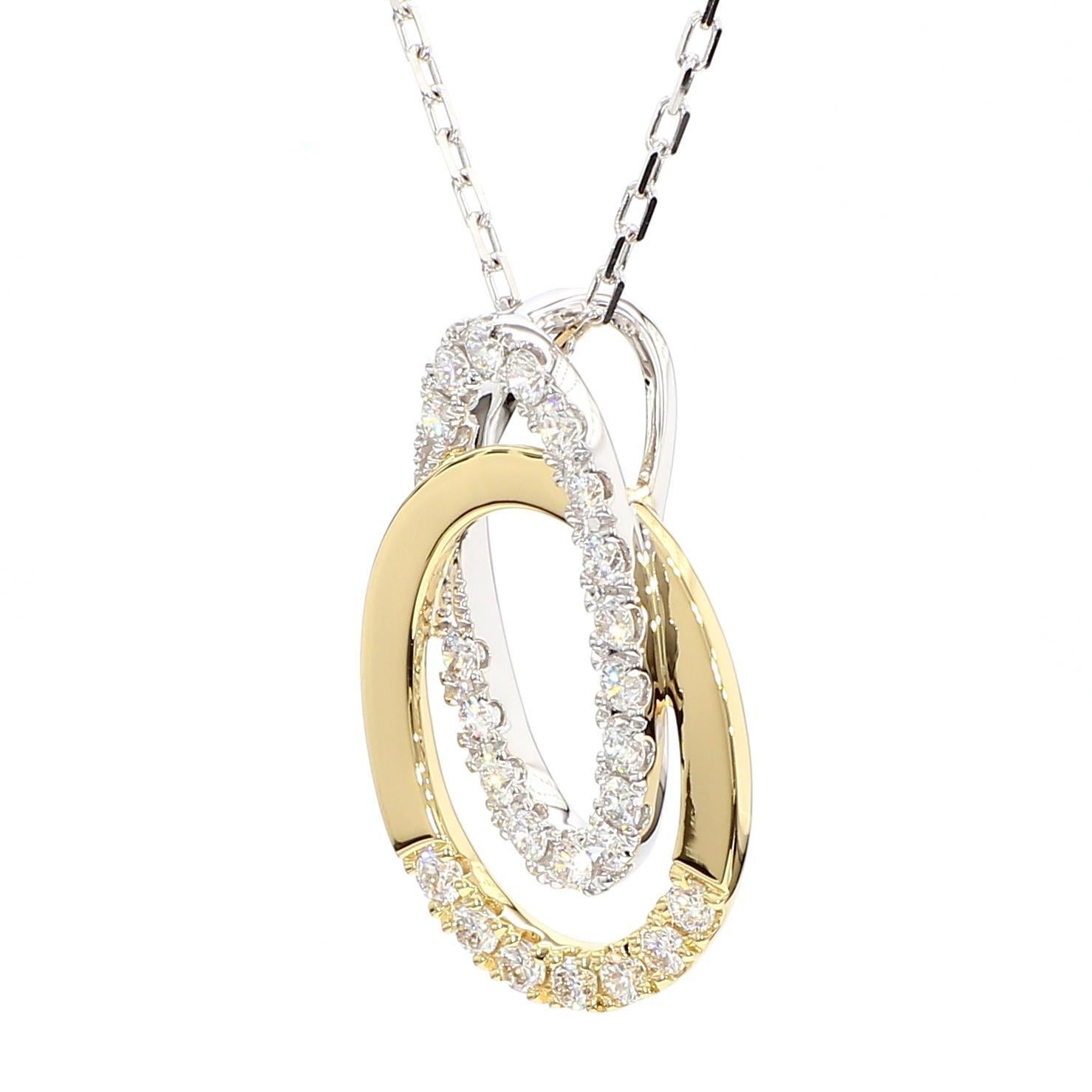 Il bellissimo ciondolo con diamante di RareGemworld. Montato in una splendida montatura in oro giallo e bianco 18 carati con un diamante bianco rotondo naturale. Questo ciondolo è destinato a stupire e ad arricchire la vostra collezione