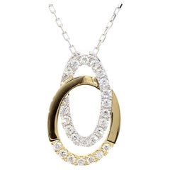 Natürlicher weißer runder Diamant 0,53 Karat TW Gold-Tropfen-Anhänger