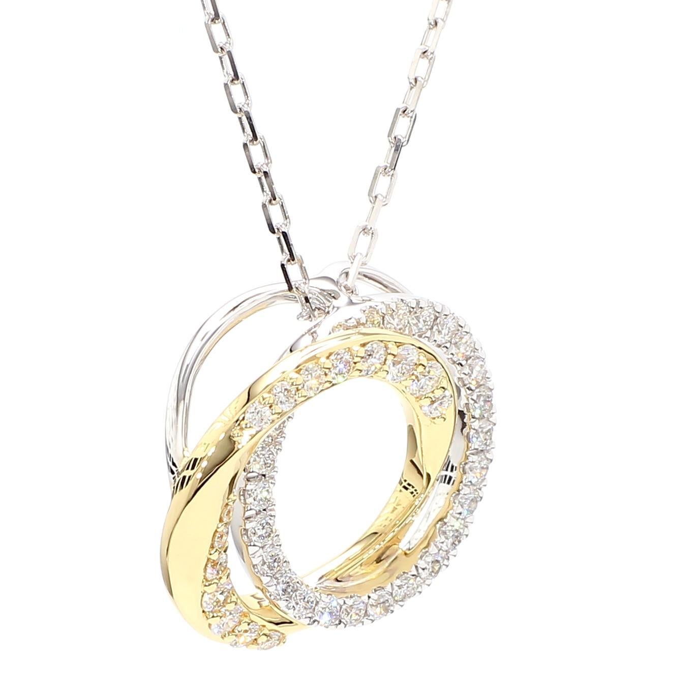Taille ronde Pendentif en or blanc naturel de 0.54 carat poids total en vente