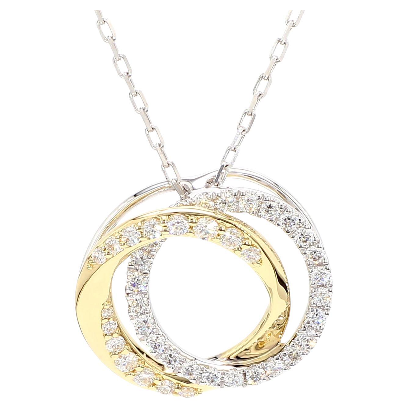 Ciondolo a goccia in oro con diamante tondo bianco naturale da 0.54 carati TW