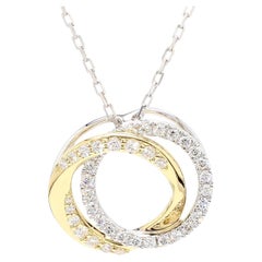 Ciondolo a goccia in oro con diamante tondo bianco naturale da 0.54 carati TW