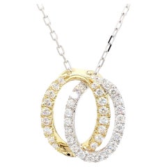 Natürlicher weißer runder Diamant 0,56 Karat TW Gold-Tropfen-Anhänger