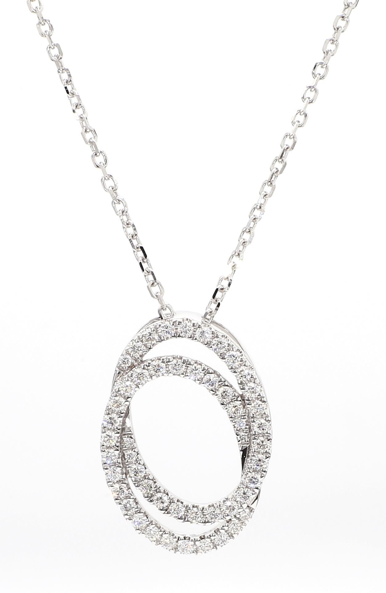RareGemWorld's classic diamond pendant. Mounted in a beautiful 18K White Gold setting with natural round white diamond melee. This pendant is guaranteed to impress and enhance your personal collection.

Total Weight: 0.60cts

Length x Width: 21.6 x