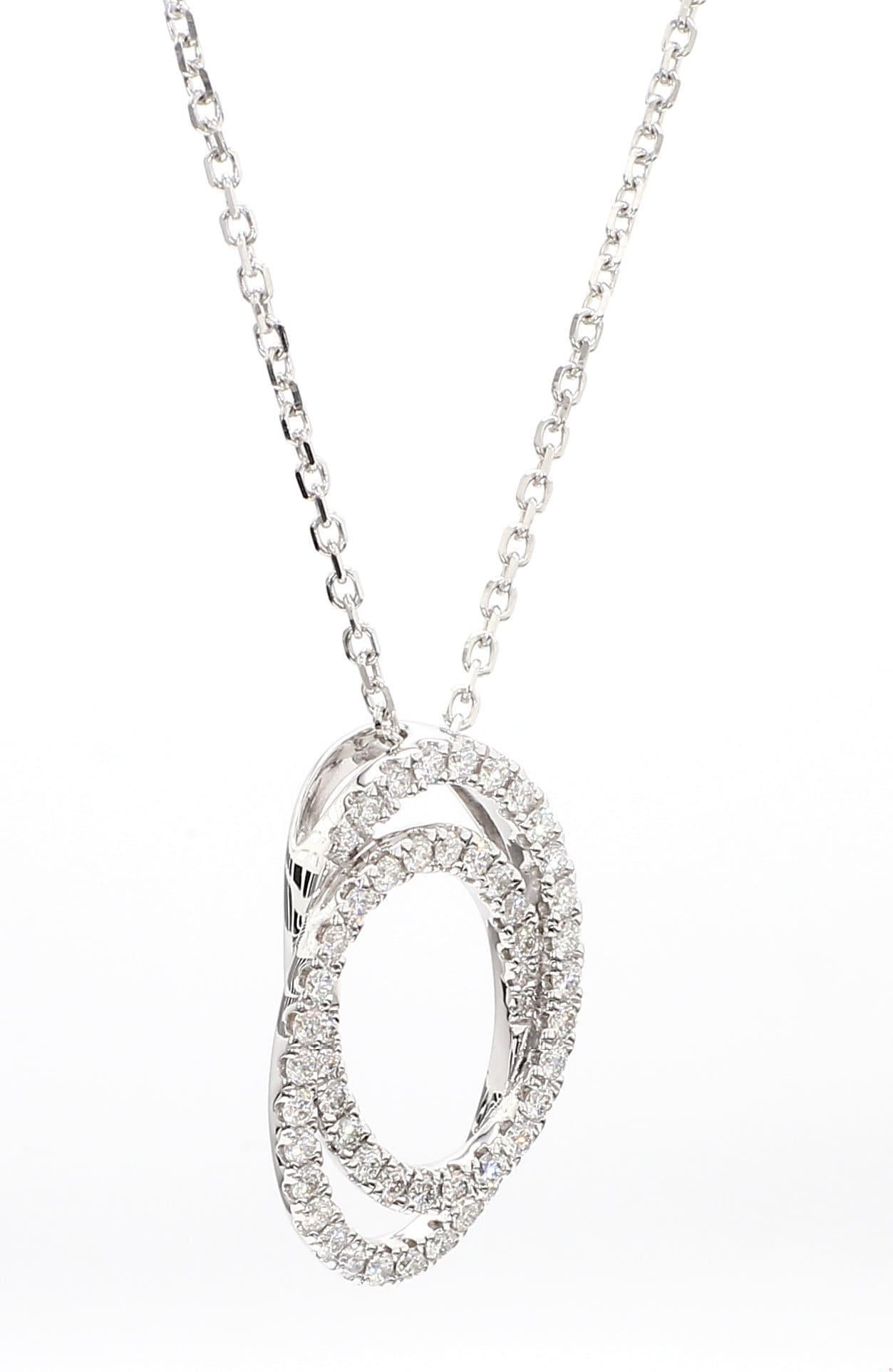 Taille ronde Pendentif en or blanc avec diamant rond naturel de 0.60 carat TW en vente