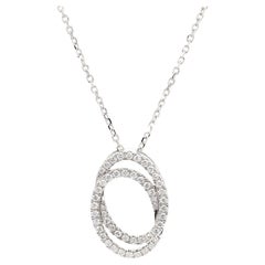 Colgante de gota de oro blanco con diamante redondo blanco natural de 0.60 quilates TW