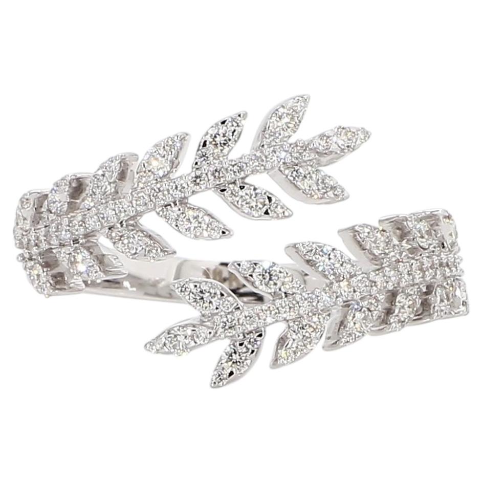 Bague en or ornée d'un diamant blanc rond naturel de 0.61 carat TW