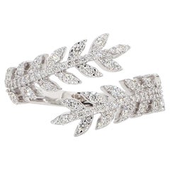 Natural White Round Diamond 0.61 Carat TW Gold Ring