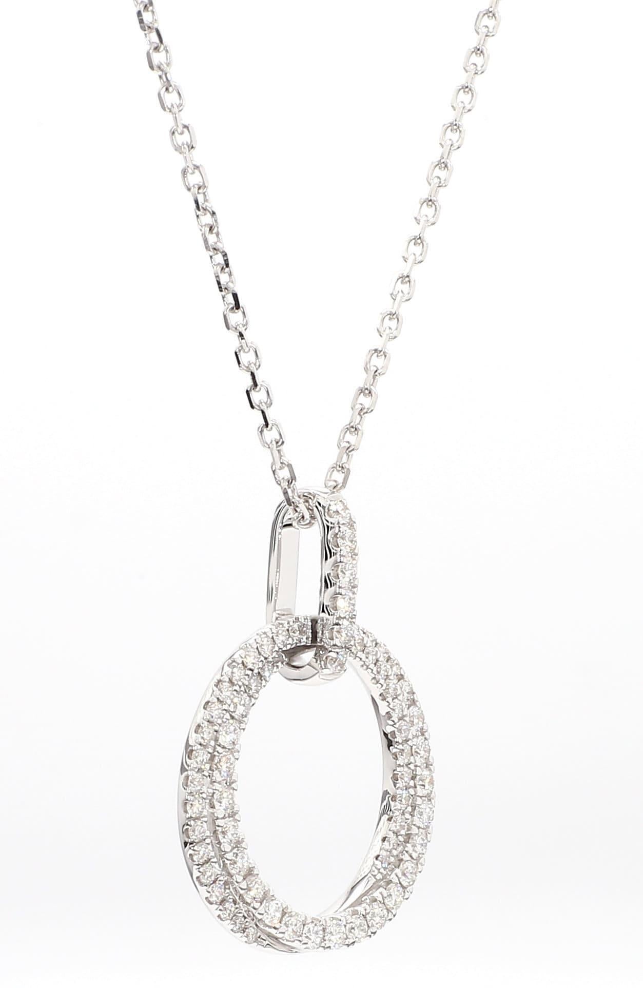 Taille ronde Pendentif en or blanc avec diamant rond naturel de 0.63 carat TW en vente