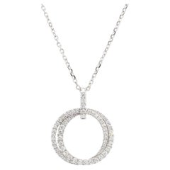 Colgante de gota de oro blanco con diamante redondo blanco natural de 0.63 quilates TW