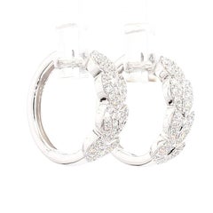 Natural White Round Diamond 0.64 Carat TW Gold Earrings