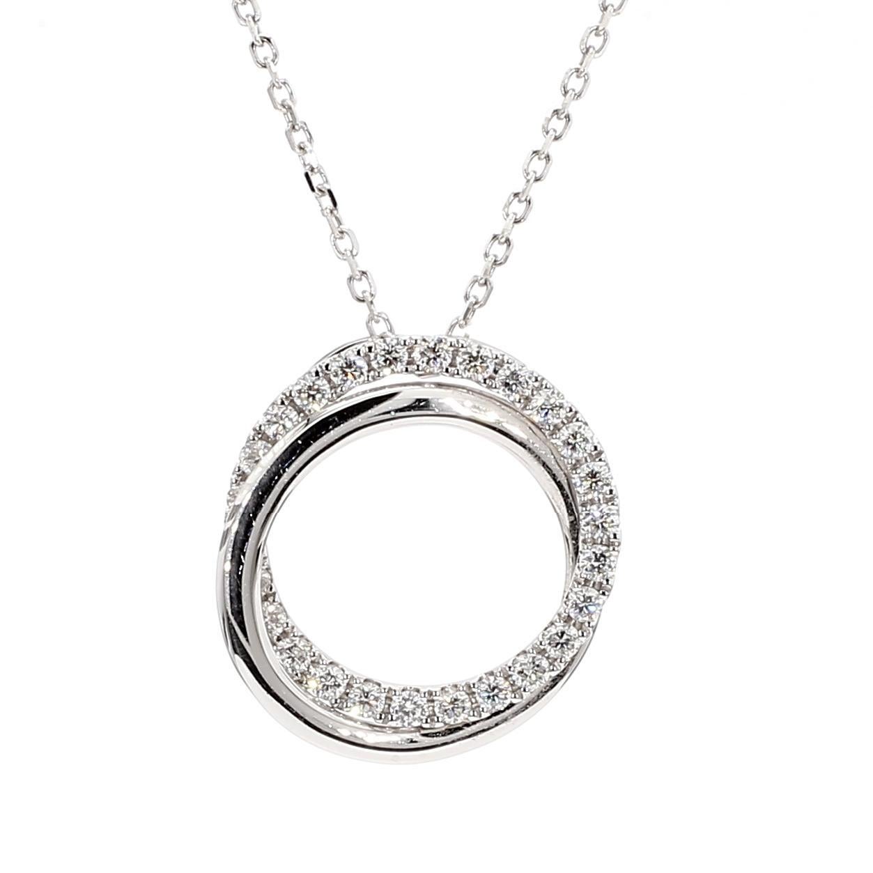 Contemporain Pendentif en or blanc avec diamant rond naturel de 0.64 carat TW en vente