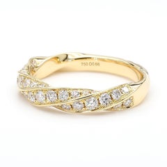 Natural White Round Diamond 0.66 Carat TW Gold Ring