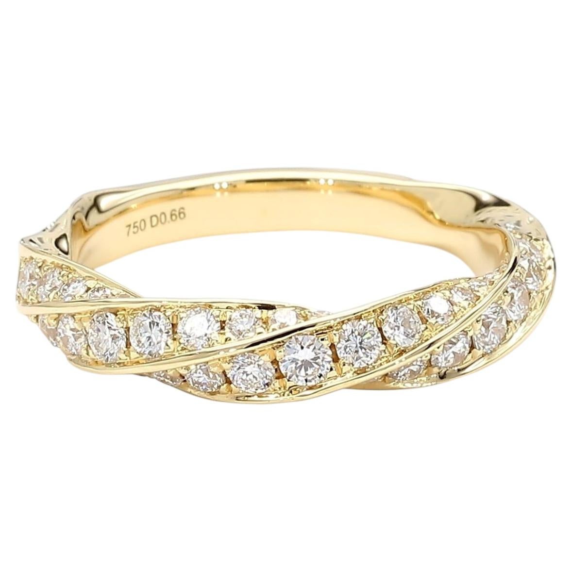 Natürlicher weißer runder Diamant 0.66 Karat TW Goldring