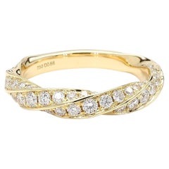 Natural White Round Diamond 0.66 Carat TW Gold Ring
