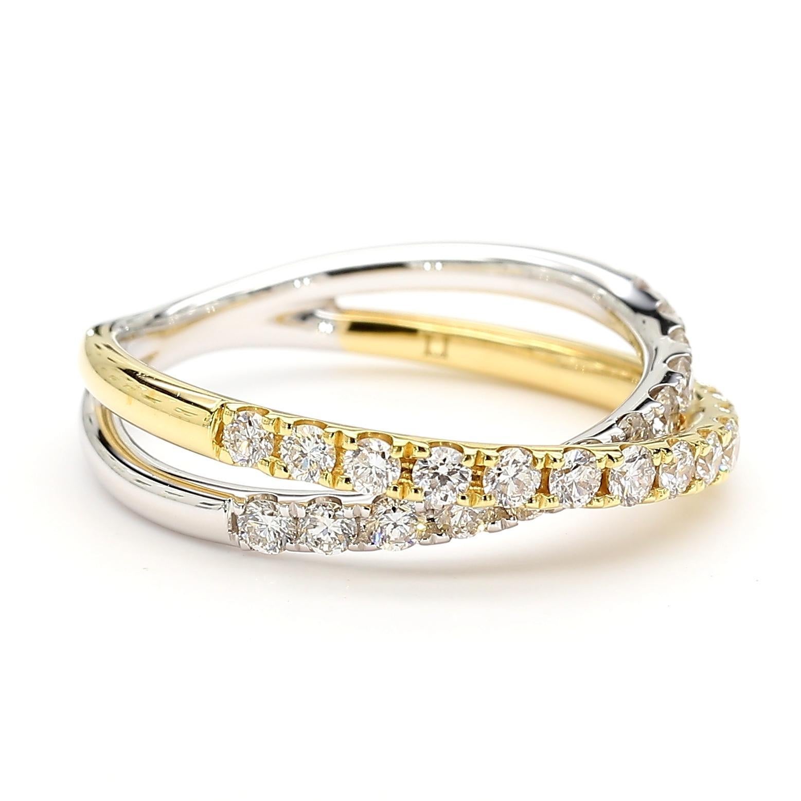 Natural White Round Diamond 0.69 Carat TW Gold Cocktail Band Corte redondo en venta