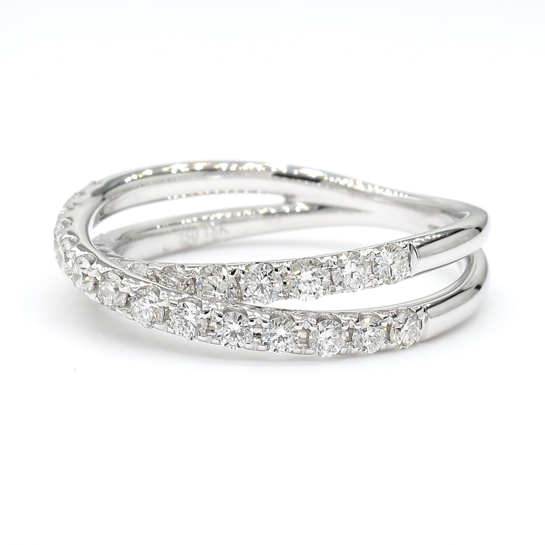 RareGemWorld's beautiful diamond band. Mounted in a beautiful 18K White Gold setting with natural round white diamond melee. This band is guaranteed to impress and enhance your personal collection!

Total Weight: 0.69cts

Length: 21.2 mm

Shank