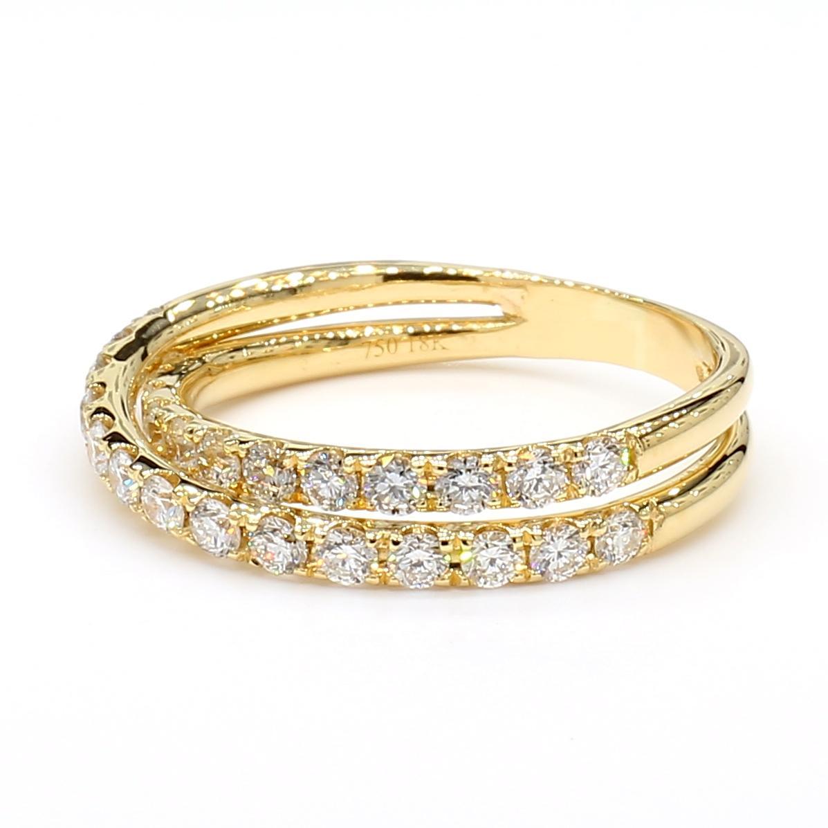 RareGemWorld's beautiful diamond band. Mounted in a beautiful 18K Yellow Gold setting with natural round white diamond melee. This band is guaranteed to impress and enhance your personal collection!

Total Weight: 0.70cts

Natural Round White