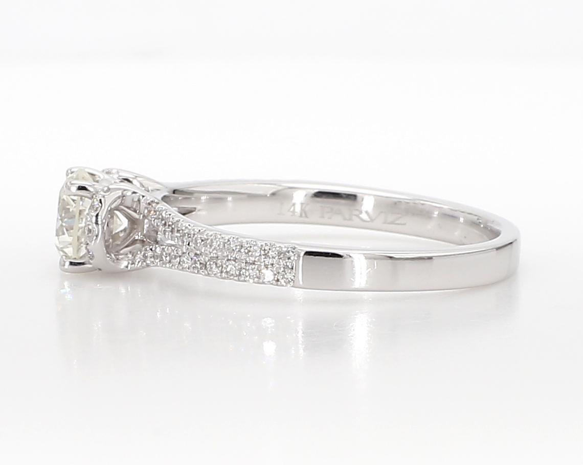 Natürlicher weißer runder Diamant 0.71 Karat TW Weißgold Cocktail-Ring im Zustand „Neu“ im Angebot in New York, NY
