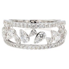 Natural White Round Diamond 0.77 Carat TW Gold Ring