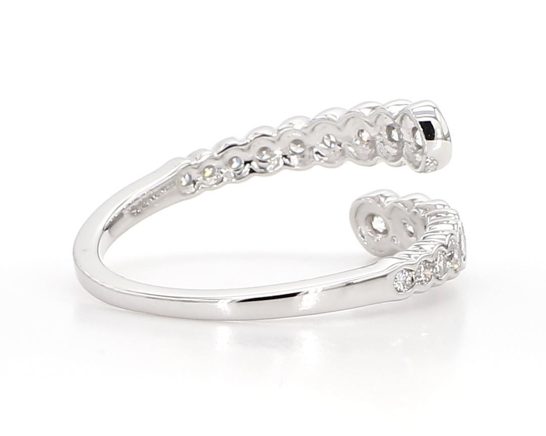 Cocktailring, natürlicher weißer runder Diamant 0.78 Karat TW Weißgold Damen im Angebot