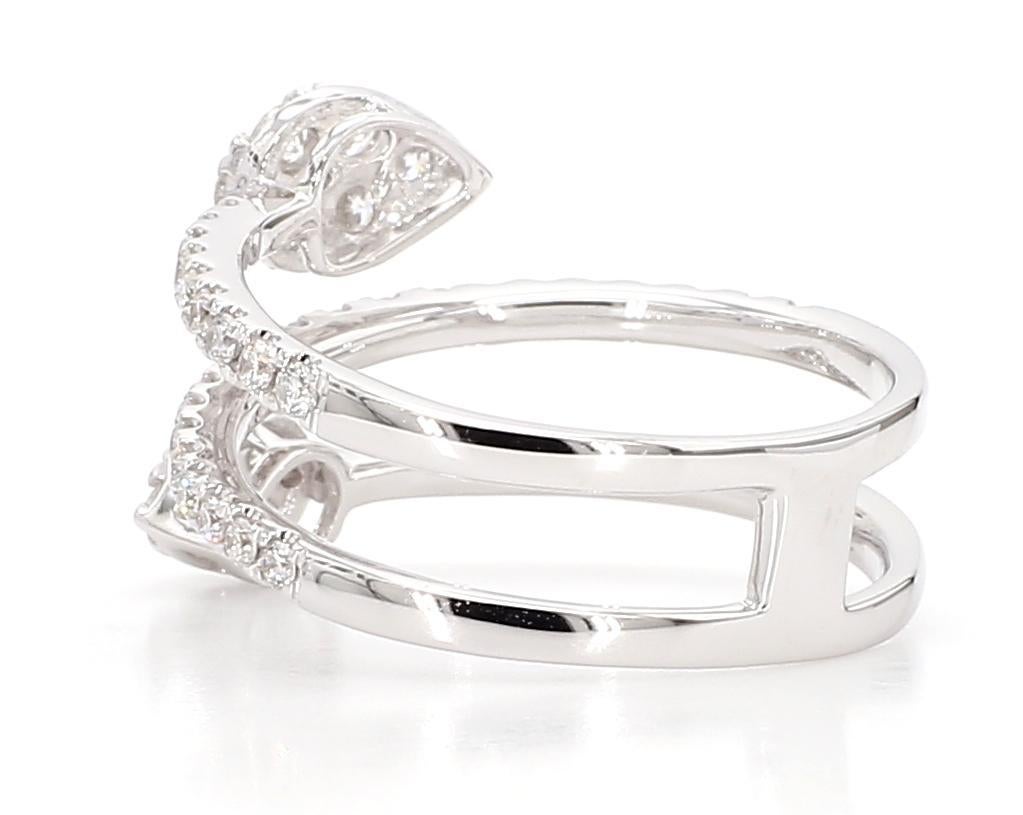 Cocktailring, natürlicher weißer runder Diamant 0.81 Karat TW Weißgold im Zustand „Neu“ im Angebot in New York, NY