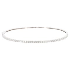 Manschettenarmband, natürlicher weißer runder Diamant 0.82 Karat TW Weißgold