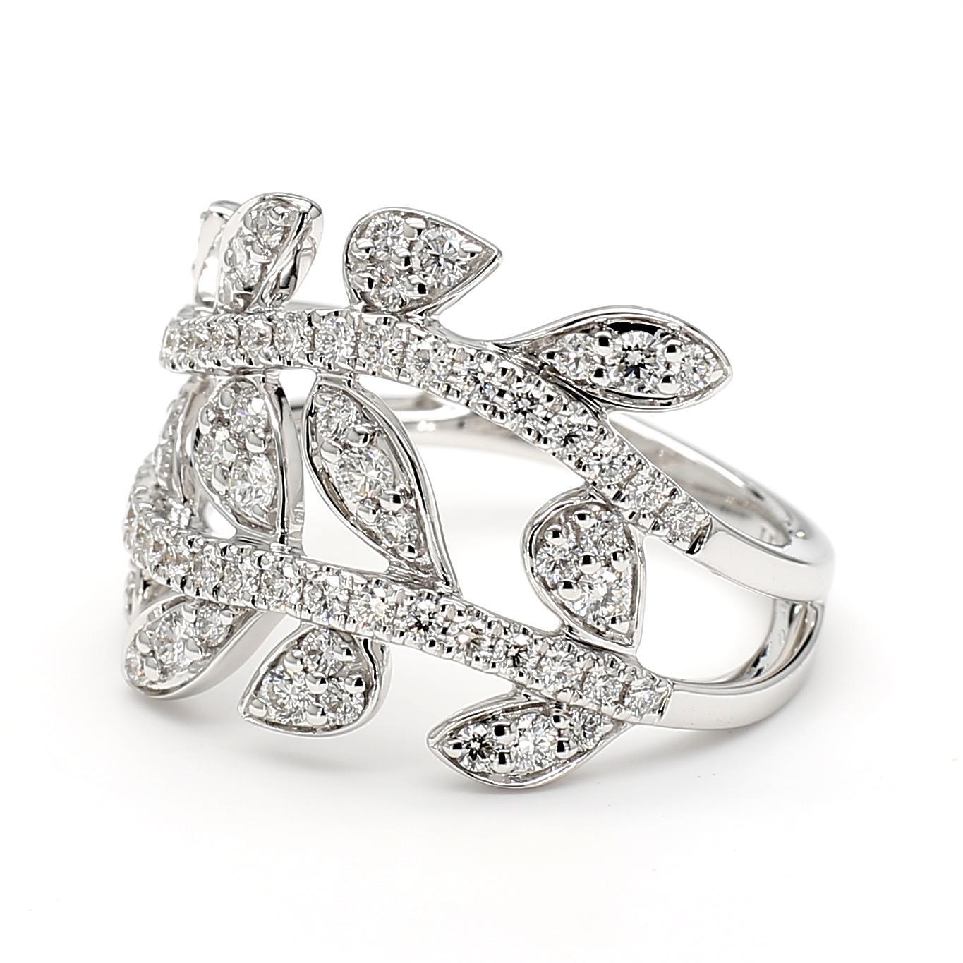 RareGemWorld's beautiful diamond ring. Mounted in a beautiful 18K White Gold setting with natural round white diamond melee. This ring is guaranteed to impress and enhance your personal collection!

Total Weight: 0.90cts

Length x Width: 20.8 x 15.8