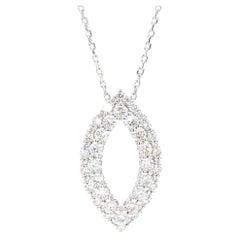 Natural White Round Diamond 0.99 Carat TW Gold Pendant